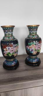 Paar cloisonnévazen, Ophalen of Verzenden