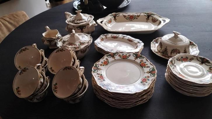 Prachtig Antiek 12 Delig Engels Koffie Servies John Maddock., Antiek en Kunst, Antiek | Servies compleet, Ophalen