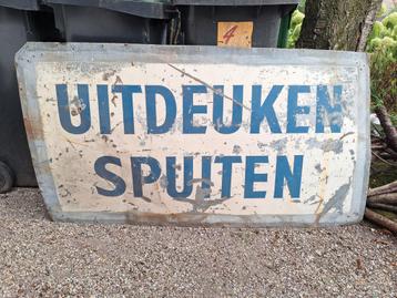 Vintage Reclamebord - Uitdeuken Spuiten beschikbaar voor biedingen