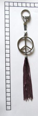 1 uniek exemplaar hand made tas/sleutel hanger   PEACE, Marktplaats@koningsieraden.nl, Verzenden, Paars, Nieuw