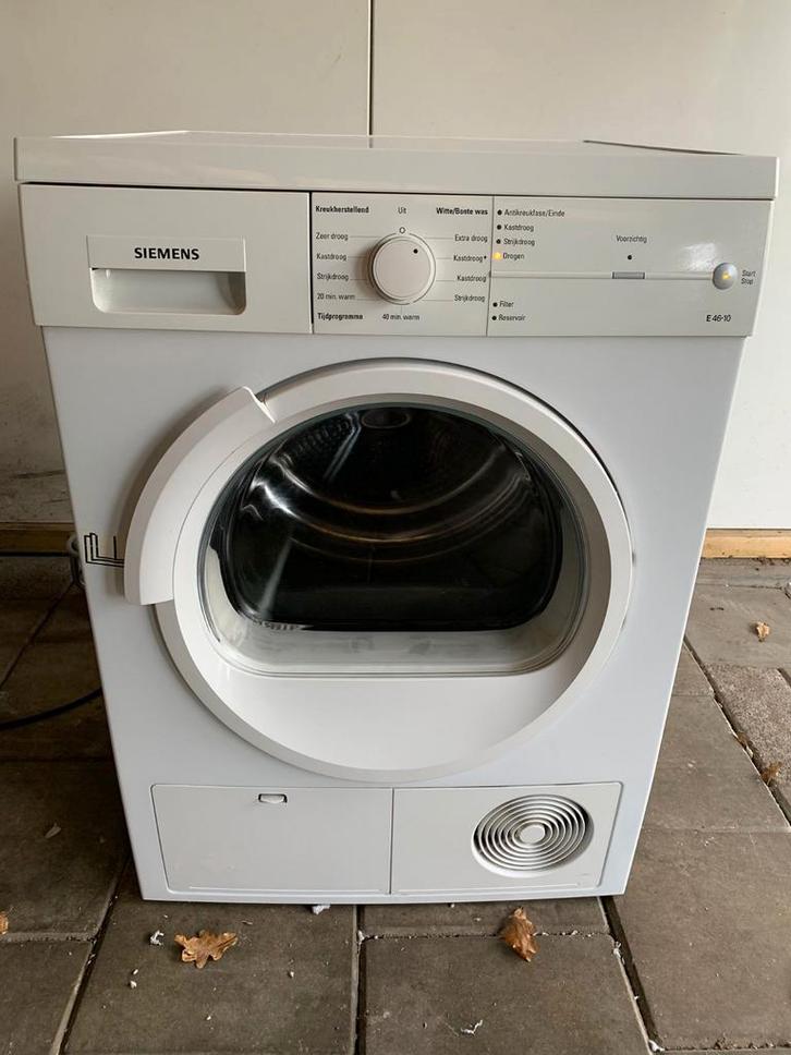 Condensdroger Siemens, Witgoed en Apparatuur, Wasdrogers, Gebruikt, Condens, Voorlader, 6 tot 8 kg, 85 tot 90 cm, Anti-kreukfase