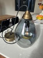 Hanglamp messing en vergrijst glas (van Be Pure Home), Huis en Inrichting, Lampen | Hanglampen, Ophalen, Minder dan 50 cm, Retro modern