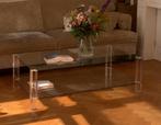 BOR-design glazen salontafel, Ophalen, Gebruikt, 100 tot 150 cm, 50 tot 100 cm