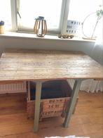 Mooie stoere tafel met kistje., Ophalen, Gebruikt, 25 tot 50 cm, Rechthoekig