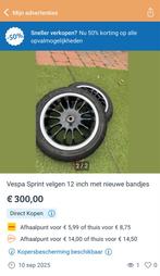 Vespa Sprint Velgen 12 inch met Banden, Ophalen of Verzenden, Zo goed als nieuw, Algemeen, Wiel