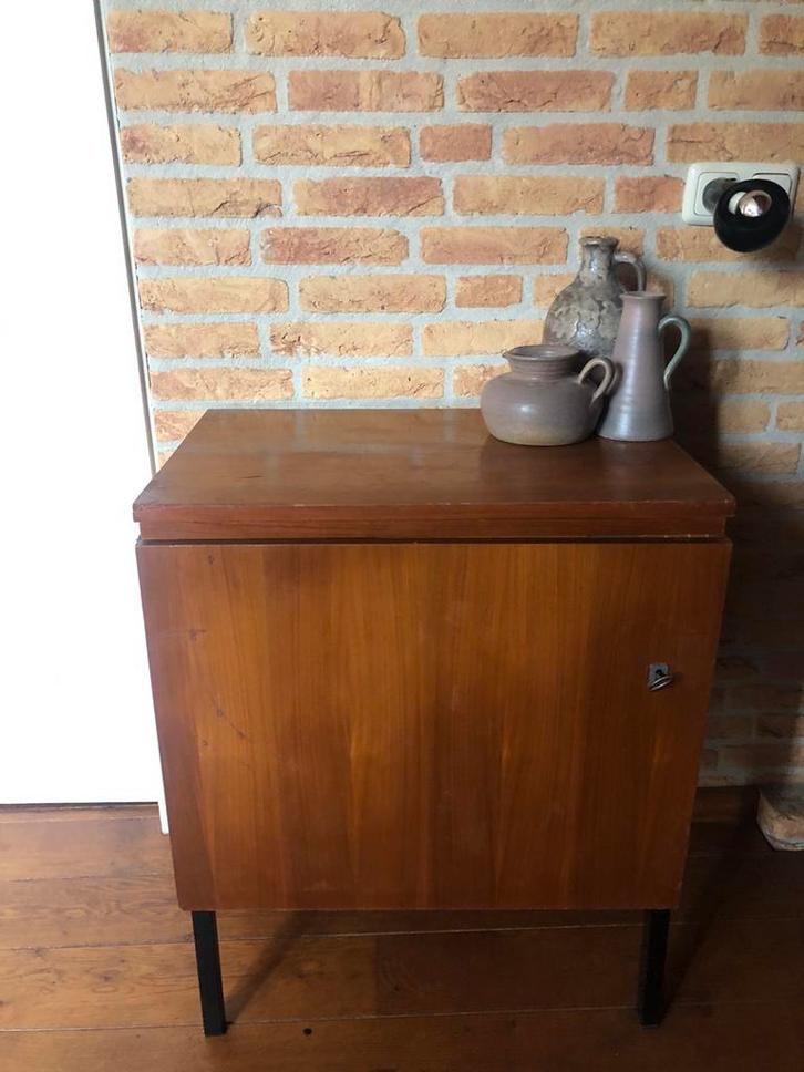 Vintage Audio Meubel / Kastje voor LP's & Pickup, Huis en Inrichting, Kasten | Dressoirs, Gebruikt, 50 tot 100 cm, 25 tot 50 cm