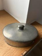 Zilvertin tin ovaal schaaltje met deksel, Antiek en Kunst, Antiek | Tin, Ophalen of Verzenden