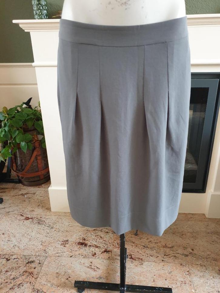 Sylvia Heise prachtige grijze rok mt 42 L Gratis Verzenden, Kleding | Dames, Rokken, Zo goed als nieuw, Maat 42/44 (L), Grijs