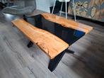 Salontafel epoxy 90x69x46 cm eiken rivier, Huis en Inrichting, Ophalen, 50 tot 100 cm, Zo goed als nieuw, Minder dan 50 cm