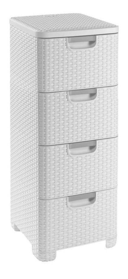 Curver style vintage ladensysteem ladekast 4 ladekastje wit, Huis en Inrichting, Kasten | Ladekasten, Zo goed als nieuw, Minder dan 100 cm