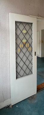 Oude glas in lood deur, Doe-het-zelf en Verbouw, Deuren en Horren, Ophalen, Gebruikt, 80 tot 100 cm, Binnendeur