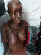 Prachtig massief afrikaans borst beeld, Ophalen of Verzenden