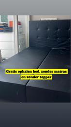 Gratis boxspring zonder matras en zonder topper, Huis en Inrichting, Slaapkamer | Boxsprings, Ophalen, Gebruikt, Zwart, Tweepersoons