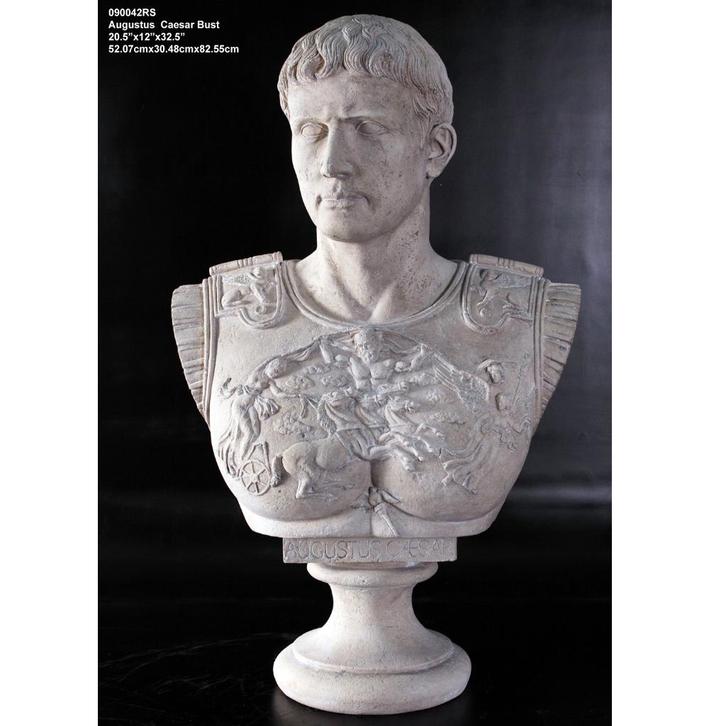 Augustus Caesar Bust 83 cm - buste caesar, Verzamelen, Muziek, Artiesten en Beroemdheden, Nieuw, Ophalen