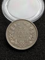 25 Cent 1897 PR/UNC, Postzegels en Munten, Munten | Nederland, Zilver, 25 cent, Ophalen of Verzenden, Koningin Wilhelmina