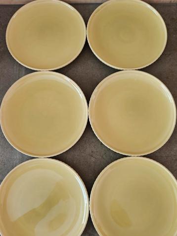 6 Vintage gebaksbordjes schoteltjes met geribbelde rand beschikbaar voor biedingen