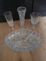 Kristallen vaasjes en glazen schaal, Antiek en Kunst, Ophalen of Verzenden