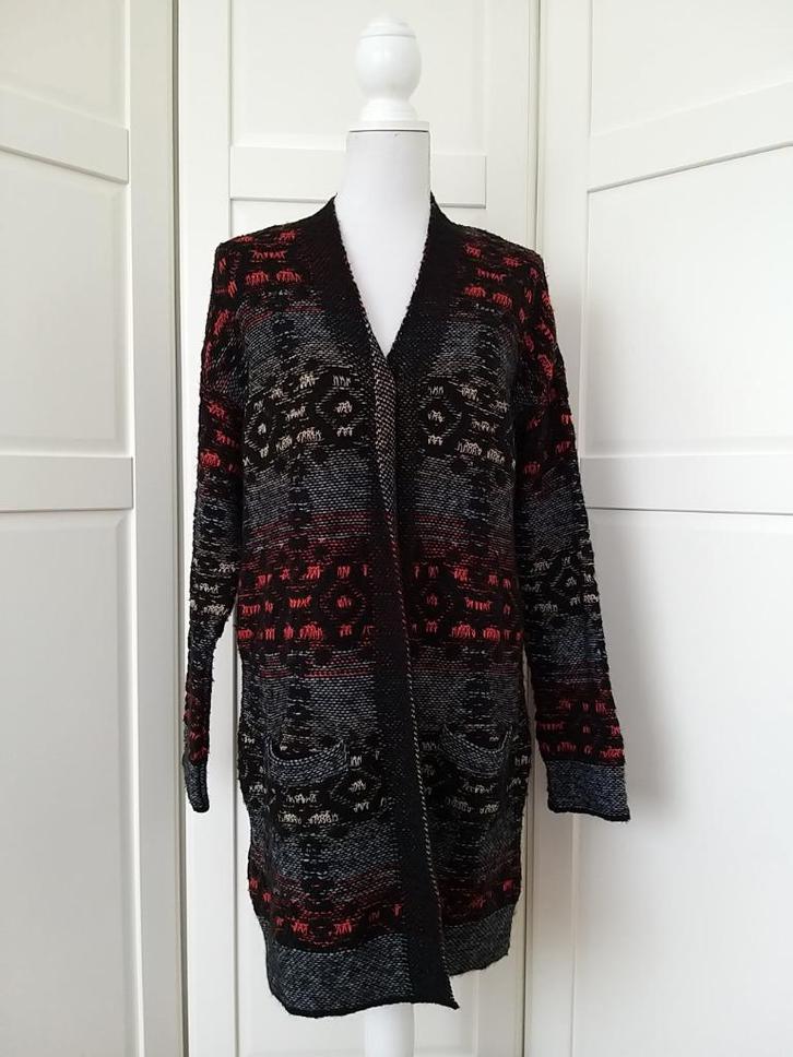 DIDI zwart lang vest met wol, maat M (valt als ruime L,<XL), Kleding | Dames, Truien en Vesten, Gedragen, Maat 38/40 (M), Zwart