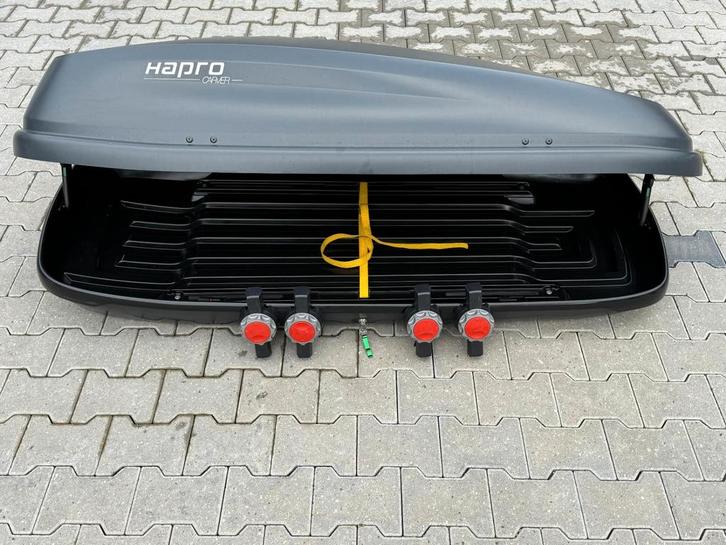 Mooie grote Hapro Carver 5.5 MF zwarte dakkoffer skibox, Auto diversen, Dakkoffers, Zo goed als nieuw, Ophalen of Verzenden