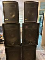Pasive Speakers met versterker phonic 15 inch 4 2 bots 10inc, Audio, Tv en Foto, Luidsprekers, Ophalen, Zo goed als nieuw, Complete surroundset