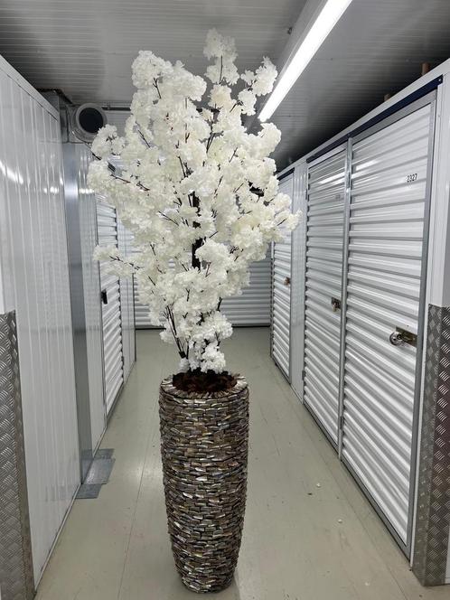 Schelpenvazen met bloesemboom, Huis en Inrichting, Woonaccessoires | Kunstplanten en Kunstbloemen, Zo goed als nieuw, Ophalen of Verzenden