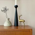 Scandinavische KANDELAAR hout zwart MidCentury retro vintage, Zwart, Ophalen of Verzenden, Zo goed als nieuw, Hout