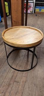 salontafeltje/bijzettafeltje, Huis en Inrichting, Ophalen, Minder dan 55 cm, Metaal of Aluminium, Rond