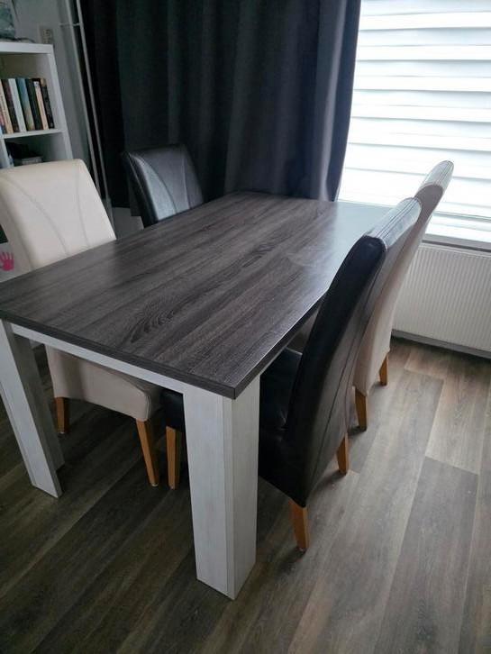 Eettafel met 6x stoelen moet nu weg, Huis en Inrichting, Complete eetkamers, Zo goed als nieuw, 4 tot 6 stoelen, Ophalen