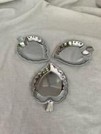 Vintage Franse RVS bladvormig schaaltje van inox - set van 3, Huis en Inrichting, Keuken | Servies, Ophalen, Overige materialen