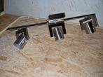 Plafondlamp 3 spots RVS, Huis en Inrichting, Lampen | Spots, Ophalen, Gebruikt, Metaal of Aluminium