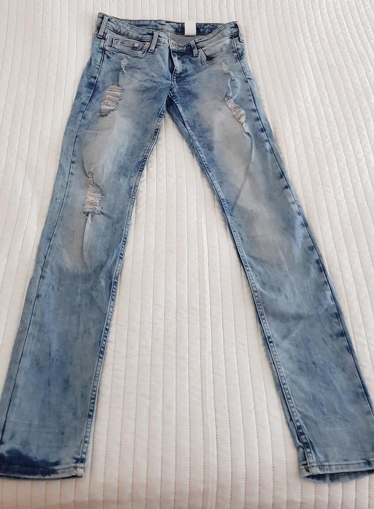 Spijkerbroek maat 27/32 maat 36 casual jeans dames broeken, H&M, Zo goed als nieuw, W28 - W29 (confectie 36), Verzenden