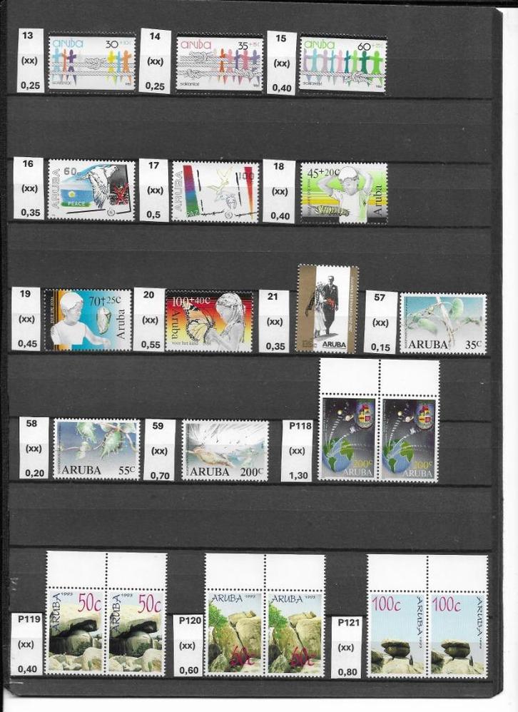 Aruba (losse zegels + paren), Postzegels en Munten, Postzegels | Nederlandse Antillen en Aruba, Postfris, Ophalen of Verzenden