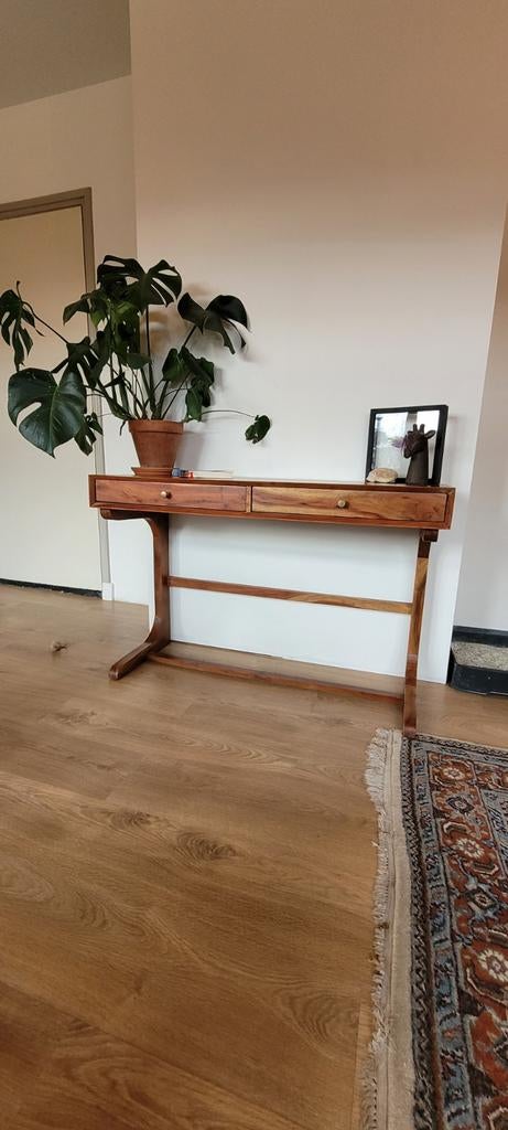 Bureau/schrijftafel/console tafel massief acacia, Huis en Inrichting, Tafels | Sidetables, Zo goed als nieuw, 25 tot 50 cm, 100 tot 150 cm