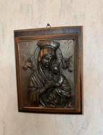 Antiek Maria met Kind Religieus Kunstwerk Ingelijst.  Pracht, Ophalen of Verzenden