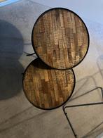 Dutchbone Industriële Bijzettafels - Set van 2, Ophalen, Minder dan 45 cm, Minder dan 55 cm, Rond