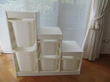 IKEA Trofast Kast Wit  6 Opbergbakken Wit Groot Klein Trapka beschikbaar voor biedingen
