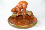 Terracotta Vide poche / schaal met beer - P. Ipsen, keramiek, Ophalen of Verzenden