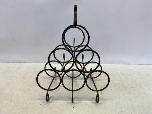 Oud metalen wijnrek - N2864, Huis en Inrichting, Woonaccessoires | Wijnrekken, Minder dan 50 cm, Metaal, Ophalen of Verzenden