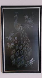 Mooie Pauw Print met Zwarte Lijst, Minder dan 50 cm, Oorspronkelijke maker, Ophalen of Verzenden, Minder dan 50 cm