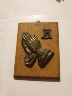 0269 2 bronzen biddende handen ... 8X10,5cm, Verzamelen, Religie, Verzenden
