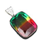 Toermalijn multi color, hanger, 925 zilver-, Verzenden, Nieuw, Met edelsteen, Zilver