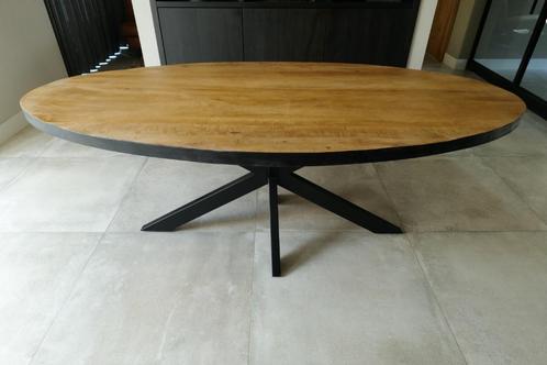 Eettafel mangohout naturel met zwarte rand NIEUW160 /180/200, Huis en Inrichting, Tafels | Eettafels, Nieuw, 50 tot 100 cm, 150 tot 200 cm