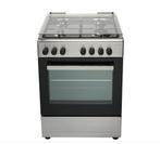 RVS gasfornuis met oven, Ophalen, Hete lucht, Refurbished, 4 kookzones