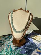 Ketting met Aquamarijn, Parel, 925 Zilver, Ophalen of Verzenden, Nieuw, Zilver