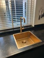 Kraan en spoelbak goudkleur, Huis en Inrichting, Gebruikt, Overige kleuren, Minder dan 25 cm, 50 tot 100 cm