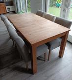 Teakhouten eettafel inclusief stoelen, Huis en Inrichting, Tafels | Eettafels, Gebruikt, Teakhout, Vijf personen of meer, 150 tot 200 cm