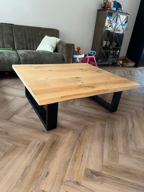 Eikenhouten boomstam salontafel, Huis en Inrichting, Tafels | Salontafels, Zo goed als nieuw, Minder dan 50 cm, 100 tot 150 cm