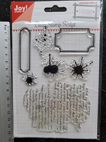 JOY CRAFTS STEMPEL HANDSCHRIFT SCRIPT ACHTERGROND JOURNALING beschikbaar voor biedingen