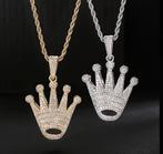 Zilver/Gouden Kroon Hanger met Ketting, Sieraden, Tassen en Uiterlijk, Kettinghangers, Overige materialen, Nieuw, Ophalen of Verzenden