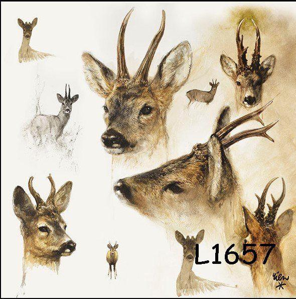 Servetten decoupage/bullet journal – herten L1657, Hobby en Vrije tijd, Knutselen, Nieuw, Materiaal, Verzenden